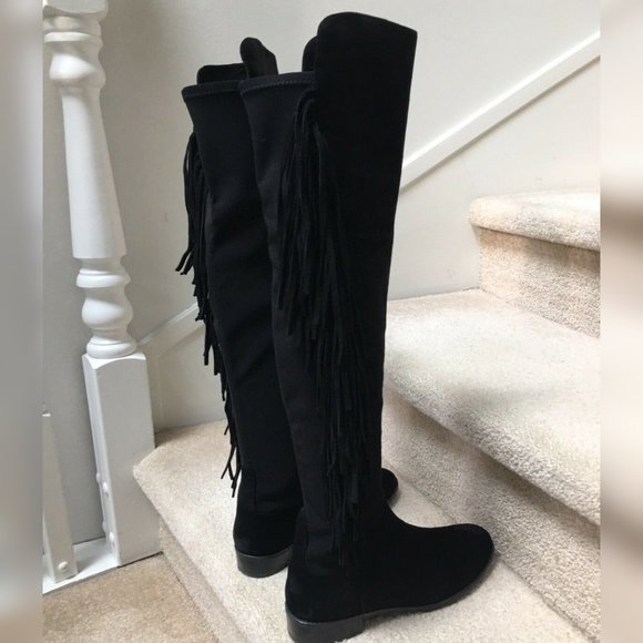STUART WEITZMAN Mane Black Suede Knee Boots 8.5 - Picture 8 of 12